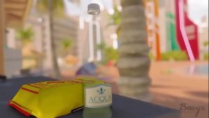 Enfermera ayuda a tipo en la playa (anime 3d)