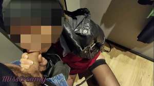 Hot teacher in public in the dressing room of the store and helps me to cum – MissCreamy