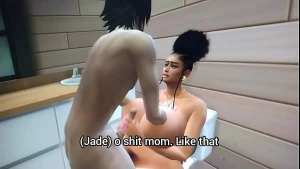 Sims 4 stepmom helps jade to pee