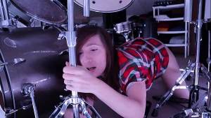 Stepmom gets stuck in Drum Set Stepson helps