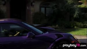 Asian teen Jade Luv and bubble covered BFFs slip out of their tiny bikinis