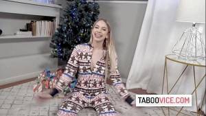 Pervy stepdad fucks his blonde teen stepdaughter after the Christmas party – Khloe Kapri