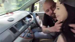 real couple fucks in a public parked car