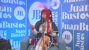 Multiple orgasms of Evybubbles COSPLAY riding the sybian on Juan Bustos Podcast