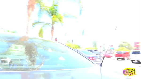 The lesbian magic happened when her friend came into the car of this brunette girl