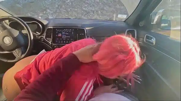 asian slut giving blowjob in car huge cumshot in mouth