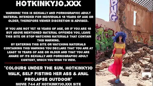 Colours under the sun. Hotkinkyjo walk, self fisting her ass & anal prolapse outdoor