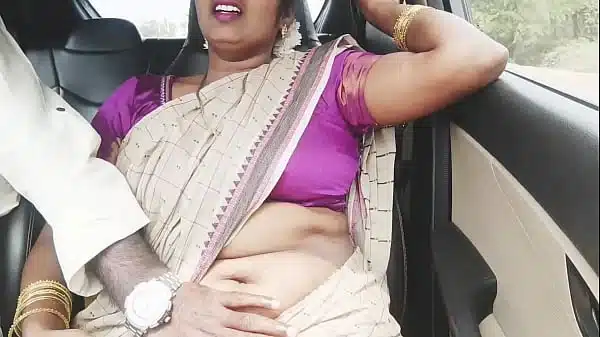 Indian aunty and son in law car long drive for sex. Telugu dirty talks.