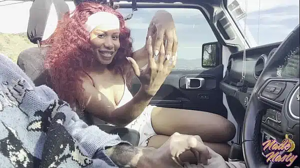 Sneaky Car Blowjob with Jenna Foxx