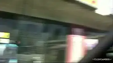 Naughty blondie loves blowjobs and fucking with a hunk in public bathrooms